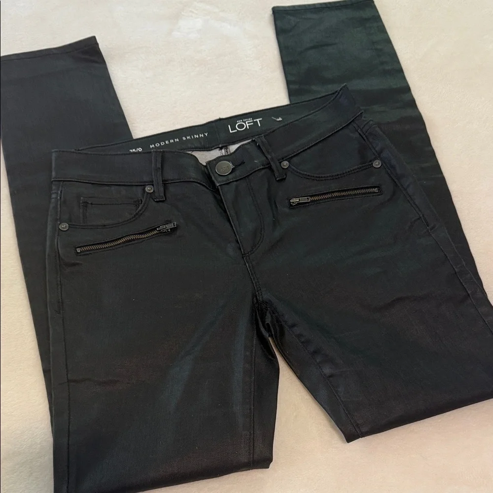 LOFT Modern Skinny Black Jeans NWT